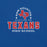 Close-up view of Sam Houston High School Texans Royal Blue Premium Unisex T-shirt 222