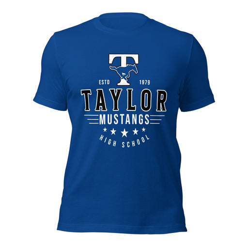Taylor High School Mustangs Royal Blue Premium Unisex T-shirt 217