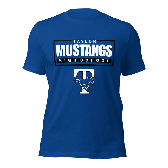 Taylor High School Mustangs Royal Blue Premium Unisex T-shirt 049