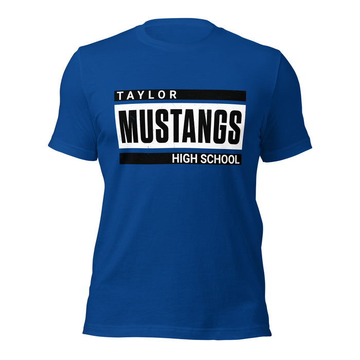 Taylor High School Mustangs Royal Blue Premium Unisex T-shirt 098