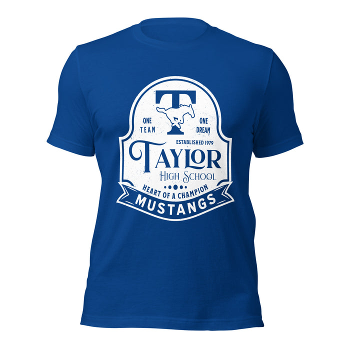 Taylor High School Mustangs Royal Blue Premium Unisex T-shirt 219