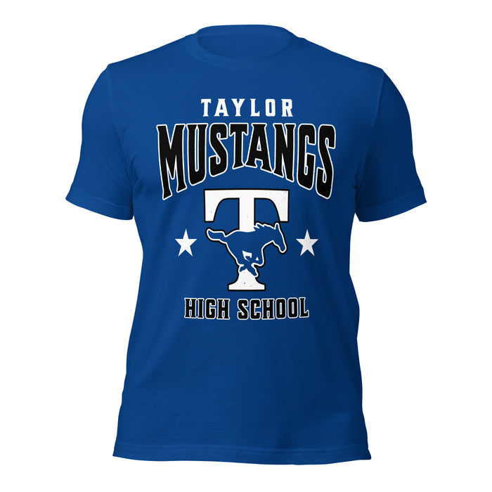 Taylor High School Mustangs Royal Blue Premium Unisex T-shirt 213