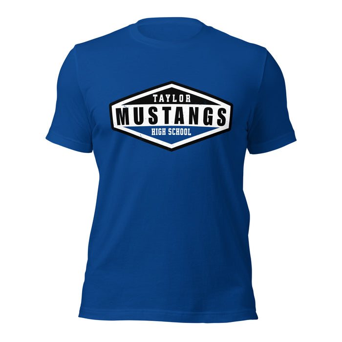 Taylor High School Mustangs Royal Blue Premium Unisex T-shirt 009