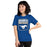 Woman wearing Taylor High School Mustangs Royal Blue Premium Unisex T-shirt 001