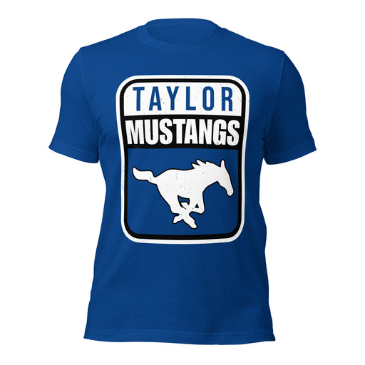 Taylor High School Mustangs Royal Blue Premium Unisex T-shirt 001