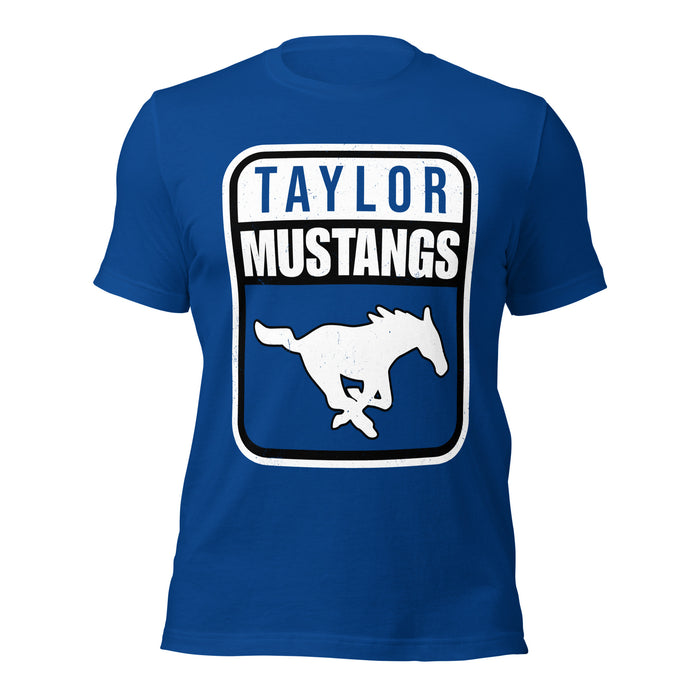 Taylor High School Mustangs Royal Blue Premium Unisex T-shirt 001