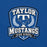 Close-up view of Taylor High School Mustangs Royal Blue Premium Unisex T-shirt 020