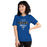 Woman wearing Taylor High School Mustangs Royal Blue Premium Unisex T-shirt 034