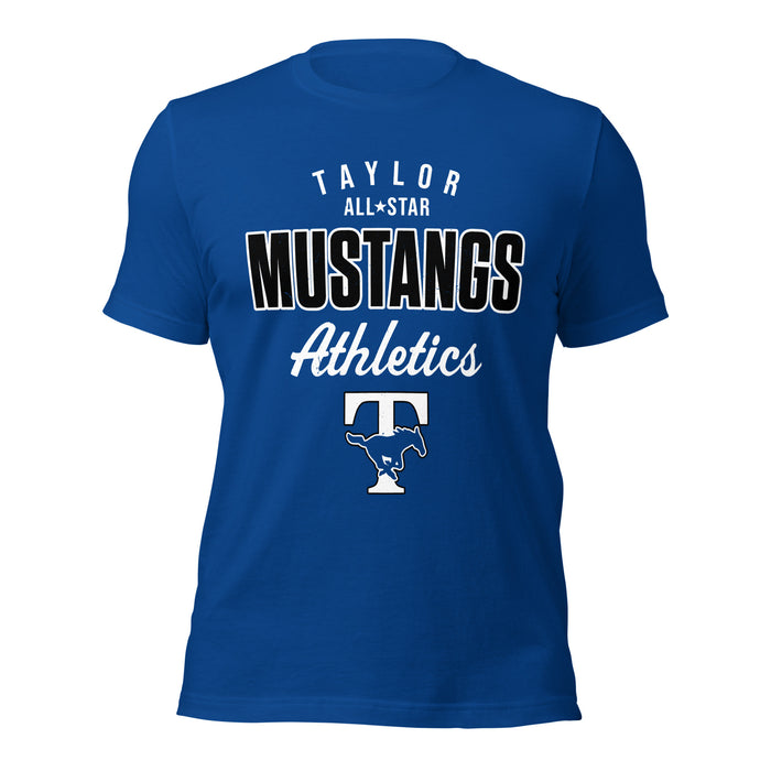 Taylor High School Mustangs Royal Blue Premium Unisex T-shirt 034