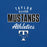 Close-up view of Taylor High School Mustangs Royal Blue Premium Unisex T-shirt 034