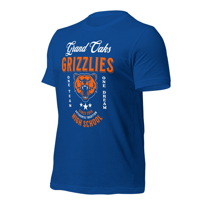 Grand Oaks High School Grizzlies Premium Royal Unisex T-shirt 08a