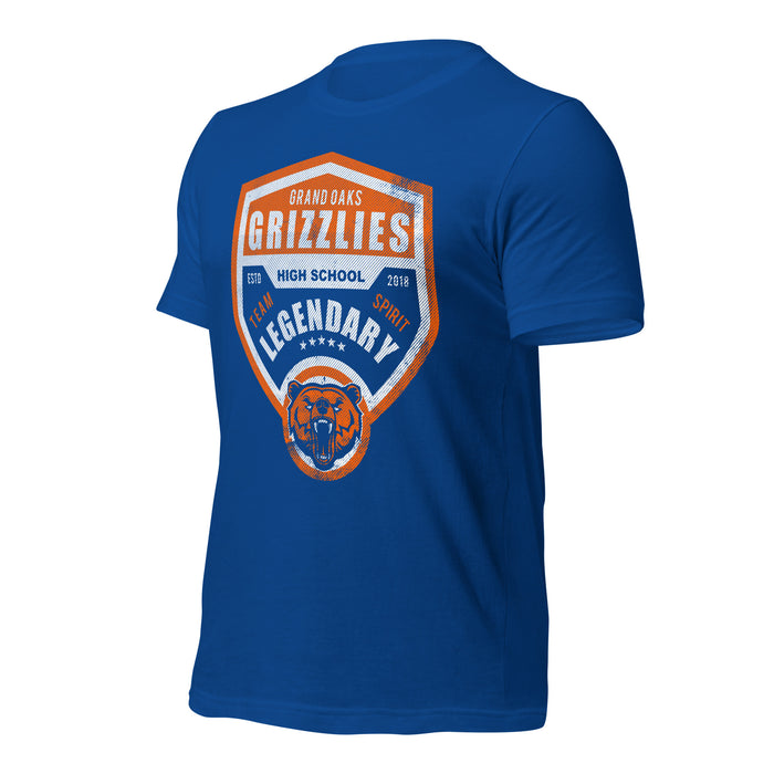 Grand Oaks High School Grizzlies Premium Royal Unisex T-shirt 14a