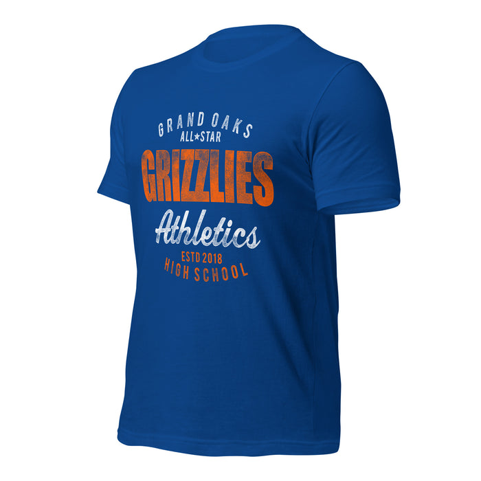 Grand Oaks High School Grizzlies Premium Royal Unisex T-shirt 34a