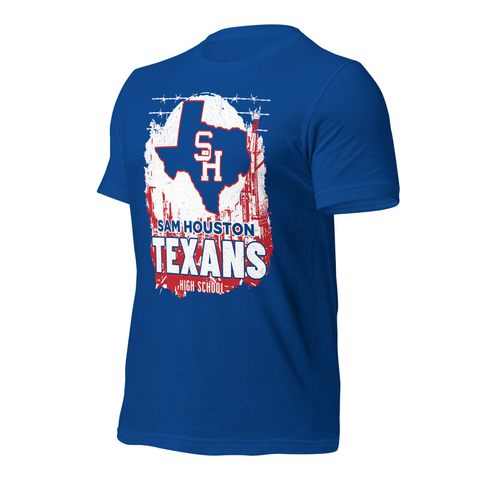 Sam Houston High School Texans Royal Blue Premium Unisex T-shirt 202a