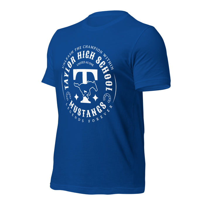 Taylor High School Mustangs Royal Blue Premium Unisex T-shirt 214a