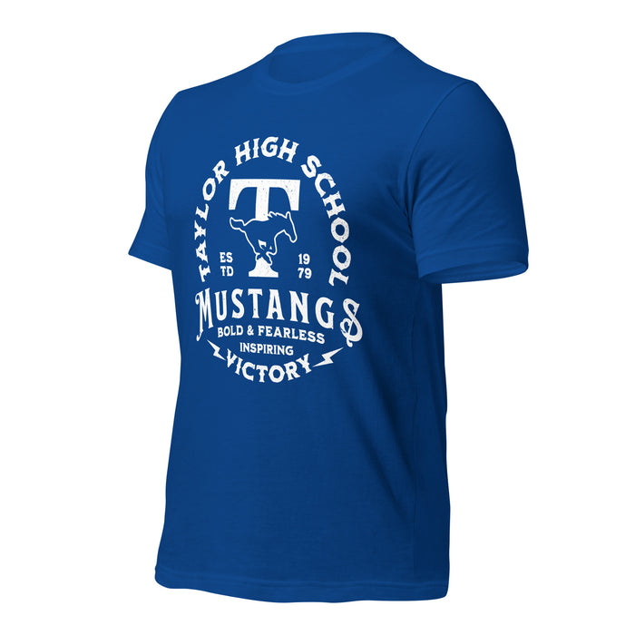 Taylor High School Mustangs Royal Blue Premium Unisex T-shirt 206a