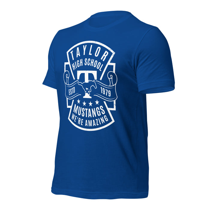 Taylor High School Mustangs Royal Blue Premium Unisex T-shirt 207a