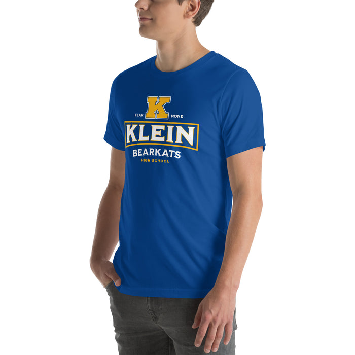 Man wearing Klein High School Bearkats Royal Blue Premium Unisex T-shirt 202
