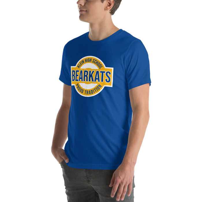 Man wearing Klein High School Bearkats Royal Blue Premium Unisex T-shirt 011