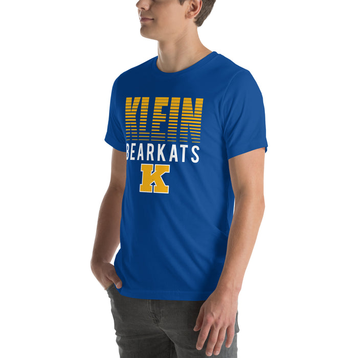 Man wearing Klein High School Bearkats Royal Blue Premium Unisex T-shirt 024