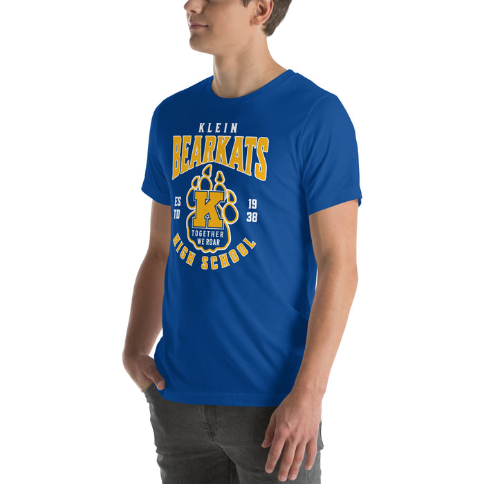 Man wearing Klein High School Bearkats Royal Blue Premium Unisex T-shirt 213