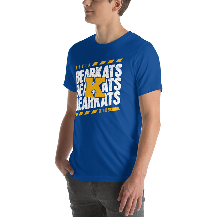 Man wearing Klein High School Bearkats Royal Blue Premium Unisex T-shirt 223