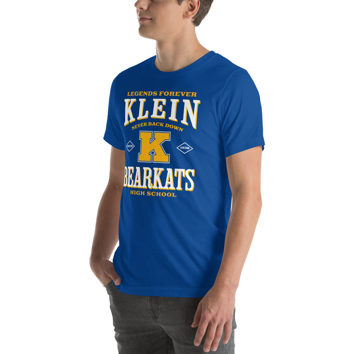 Man wearing Klein High School Bearkats Royal Blue Premium Unisex T-shirt 230