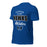 Profile view of Hebron High School Hawks Royal Blue Premium Unisex T-shirt 034
