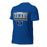Profile view of Hebron High School Hawks Royal Blue Premium Unisex T-shirt 049