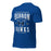 Profile view of Hebron High School Hawks Royal Blue Premium Unisex T-shirt 230