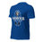 Profile view of Hebron High School Hawks Royal Blue Premium Unisex T-shirt 222