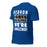 Profile view of Hebron High School Hawks Royal Blue Premium Unisex T-shirt 231