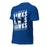 Profile view of Hebron High School Hawks Royal Blue Premium Unisex T-shirt 234