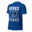 Profile view of Hebron High School Hawks Royal Blue Premium Unisex T-shirt 233
