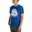 A man wearing a royal blue short-sleeve t-shirt with a white and blue 'Taylor High School Mustangs' graphic on the front, shown against a plain white background. Taylor High School Mustangs Royal Blue Premium Unisex T-shirt 219