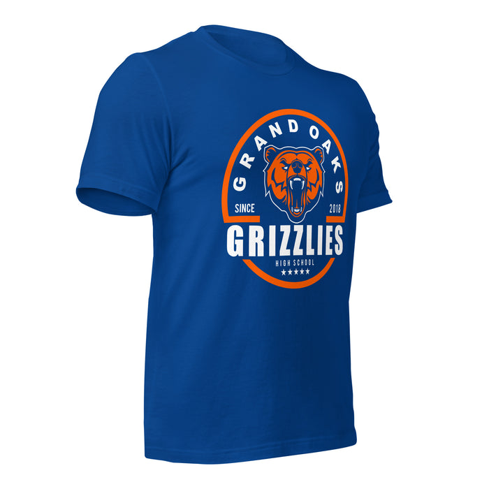 Grand Oaks High School Grizzlies Premium Royal Unisex T-shirt 04b