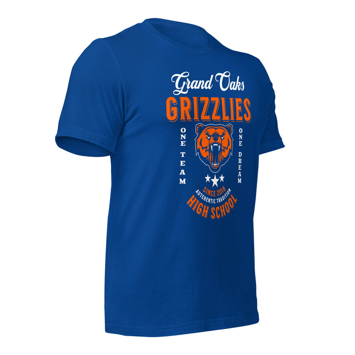 Grand Oaks High School Grizzlies Premium Royal Unisex T-shirt 08b