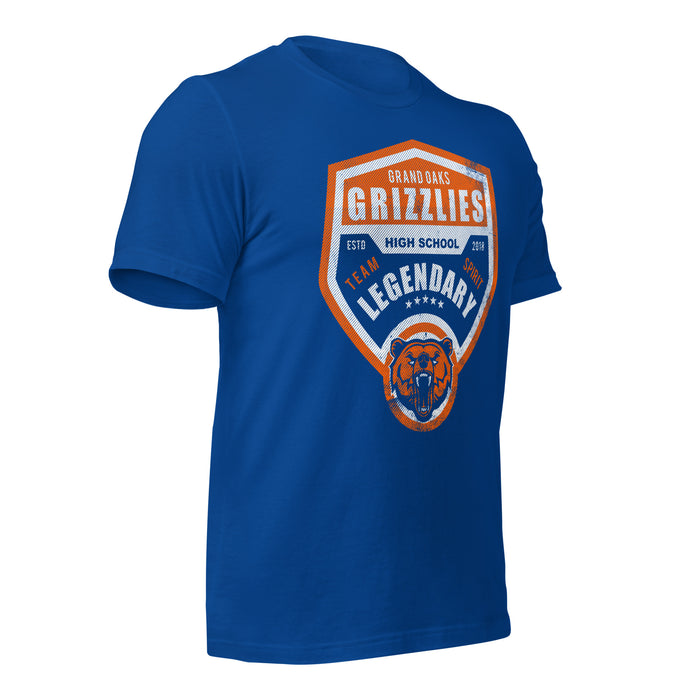 Grand Oaks High School Grizzlies Premium Royal Unisex T-shirt 14b