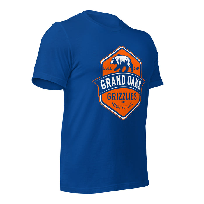 Grand Oaks High School Grizzlies Premium Royal Unisex T-shirt 15b