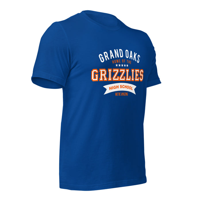 Grand Oaks High School Grizzlies Premium Royal Unisex T-shirt 96b