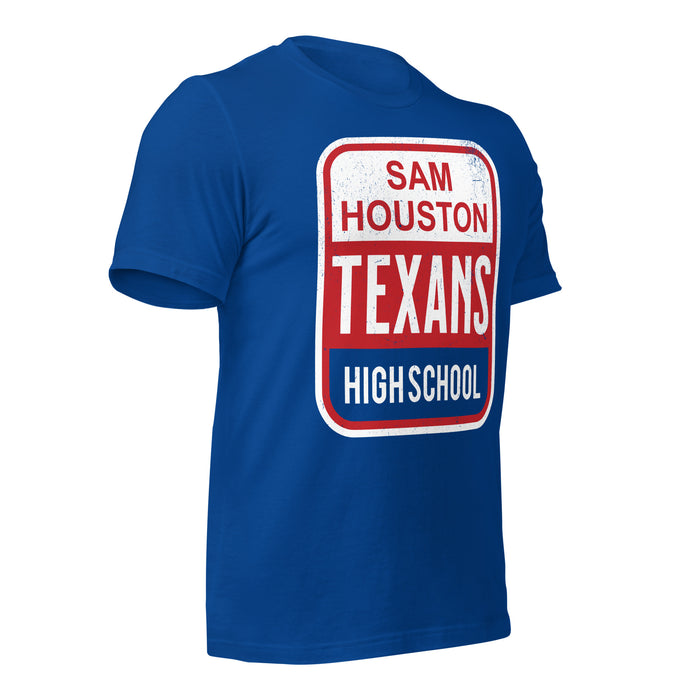 Sam Houston High School Texans Royal Blue Premium Unisex T-shirt 001b