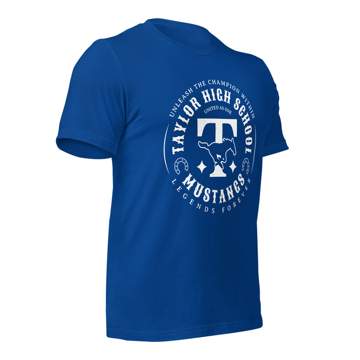 Taylor High School Mustangs Royal Blue Premium Unisex T-shirt 214b