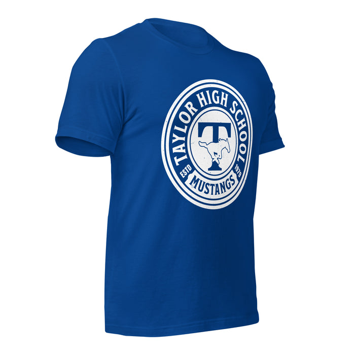 Taylor High School Mustangs Royal Blue Premium Unisex T-shirt 220b