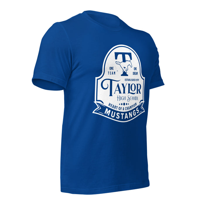 Taylor High School Mustangs Royal Blue Premium Unisex T-shirt 219b