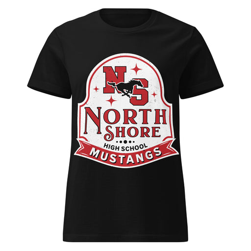 North Shore High School Mustangs Women's Black SoftStyle T-shirt 219