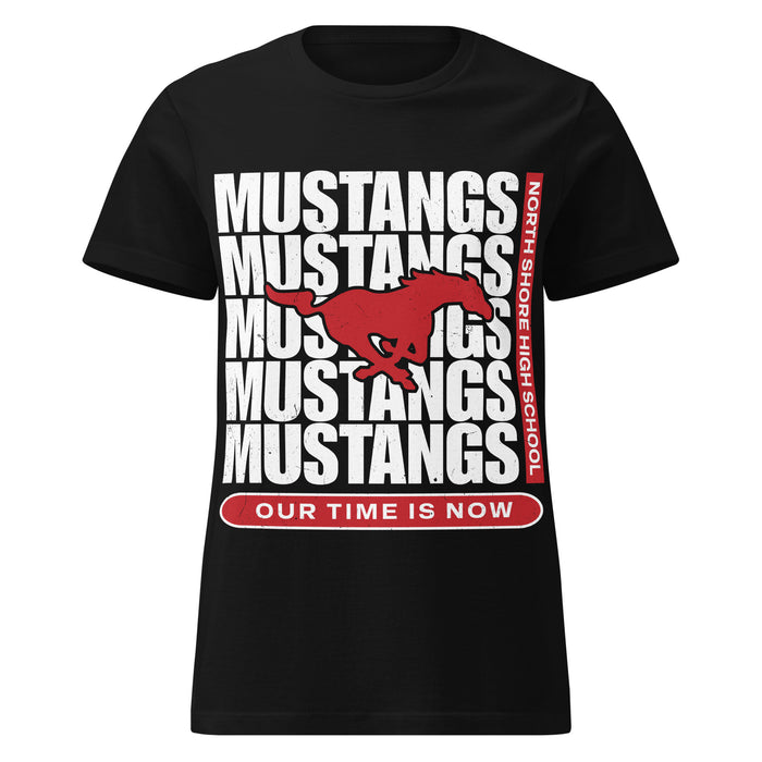 North Shore High School Mustangs Women's Black SoftStyle T-shirt 235