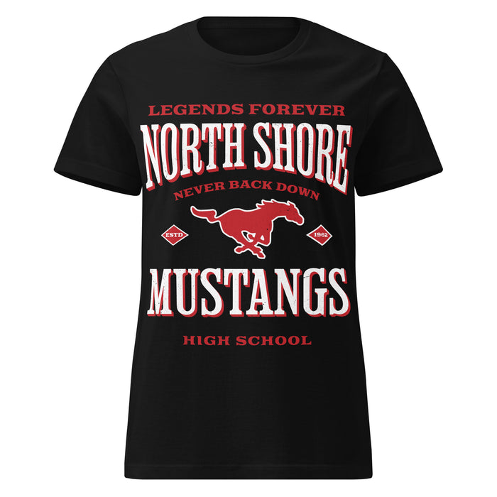 North Shore High School Mustangs Women's Black SoftStyle T-shirt 230