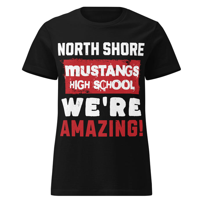 North Shore High School Mustangs Women's Black SoftStyle T-shirt 231