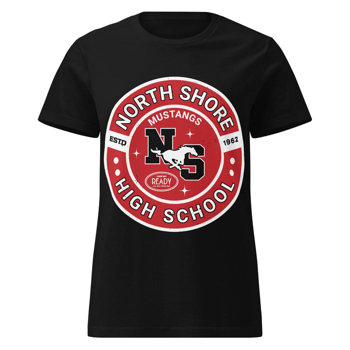 North Shore High School Mustangs Women's Black SoftStyle T-shirt 239