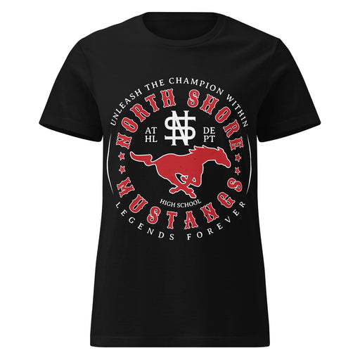 North Shore High School Mustangs Women's Black SoftStyle T-shirt 214